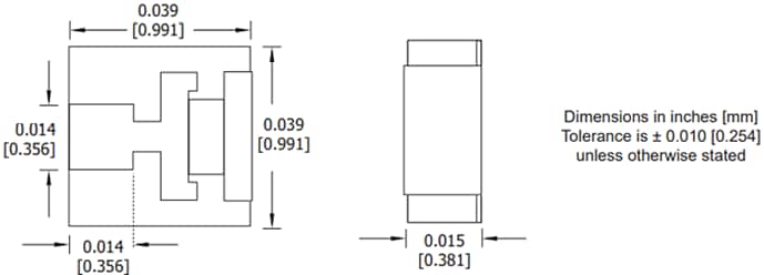 Vishay / Barry Industries Terminaisons de puce CMS CC à 60 GHz TV0404
